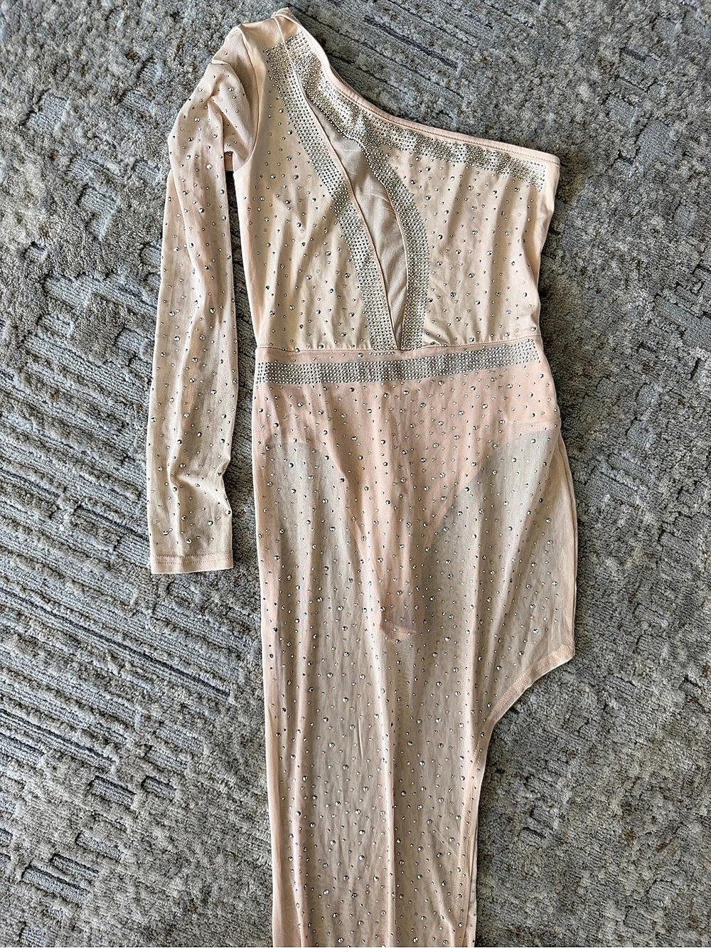 One-Shoulder Maxi Dress in Pink Size Small